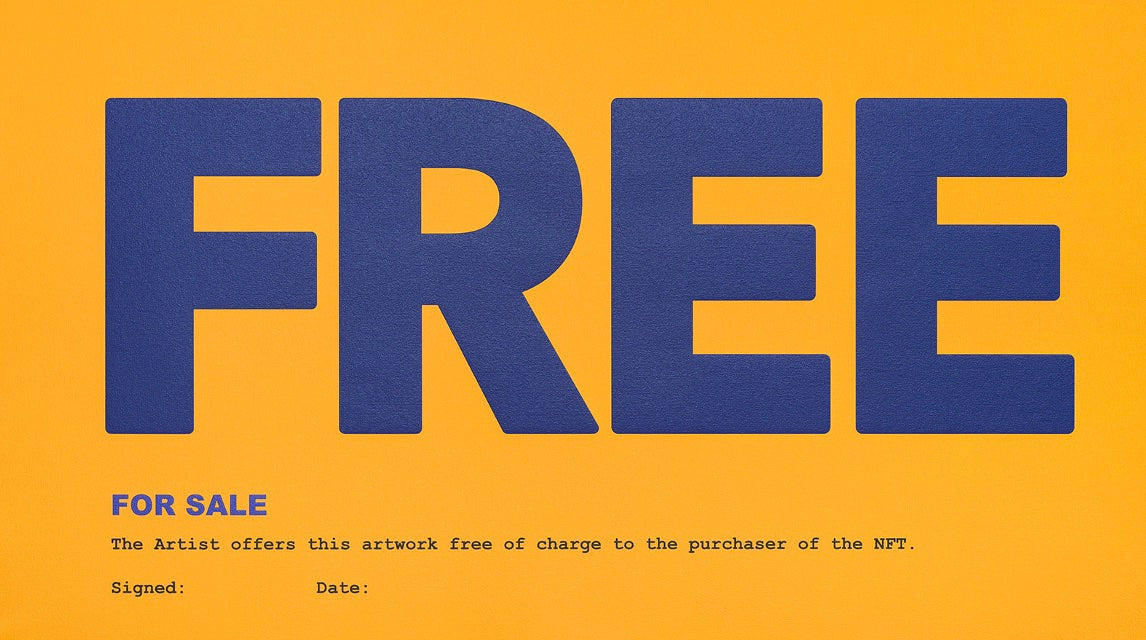 FREE, from ‘The Artists’ Resale Royalty Blockchain Manifesto’ series, 2022